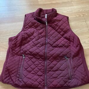 Westport Quilted Sleeveless Vest Deep Wine Womens Plus Size 2X